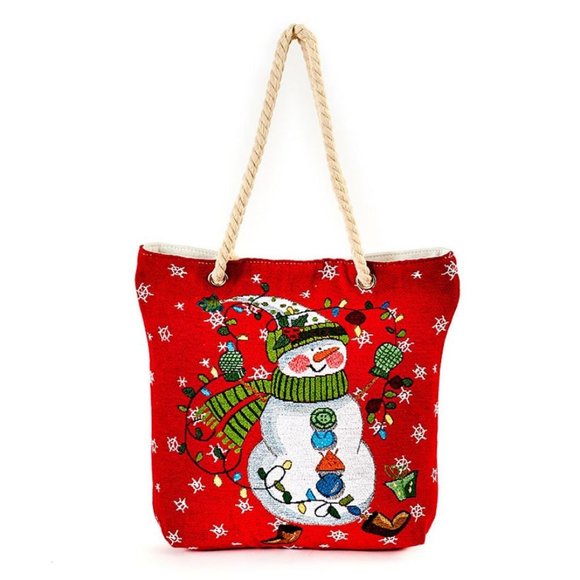 Handbags - Holiday Themed Totebag "Snowman"